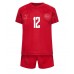 Billiga Danmark Kasper Dolberg #12 Barnkläder Hemma fotbollskläder till baby VM 2022 Kortärmad (+ Korta byxor)
